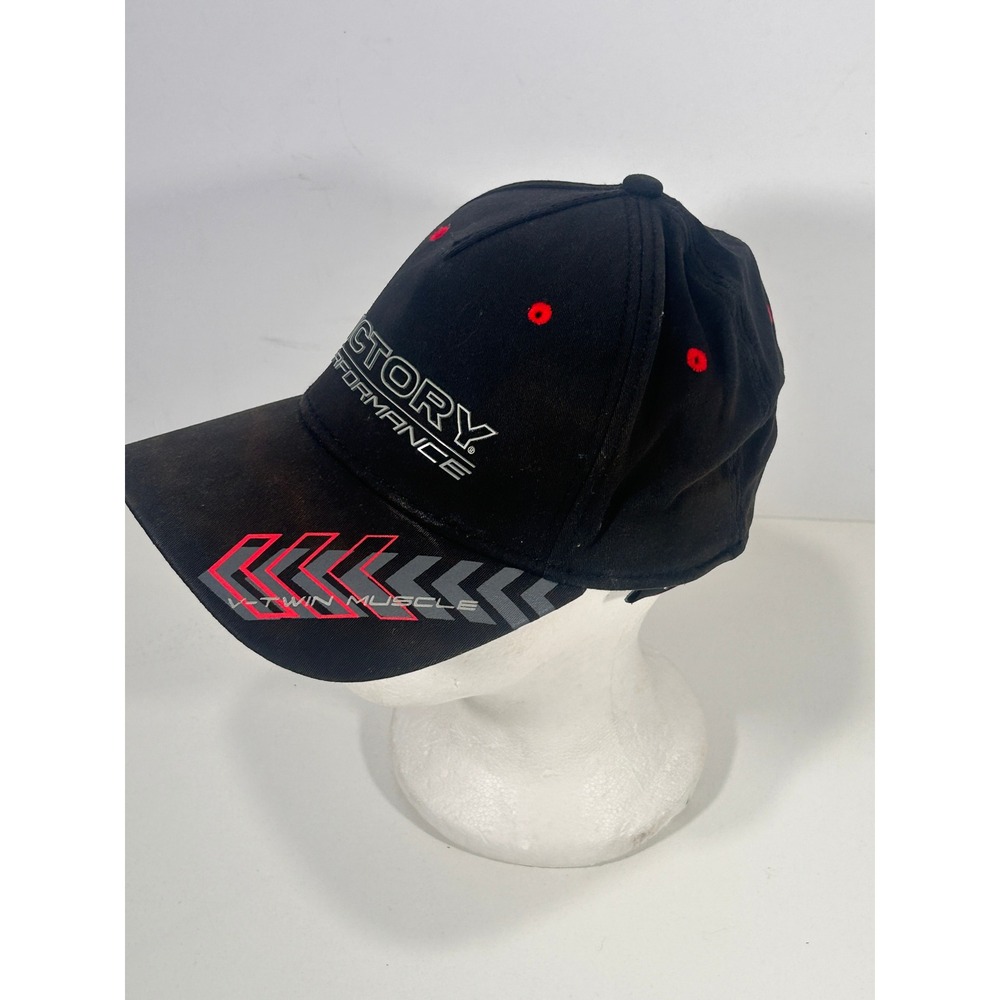 Victory Motorcycles Performance V-Twin Muscle Black Red Fitted Baseball Hat Cap